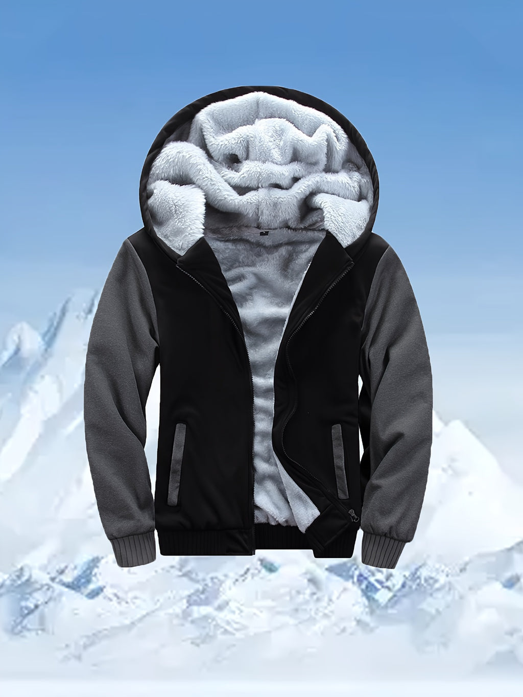 Veste à capuche en polaire chaude pour hommes, sweat épais zippé pour l'automne et l'hiver